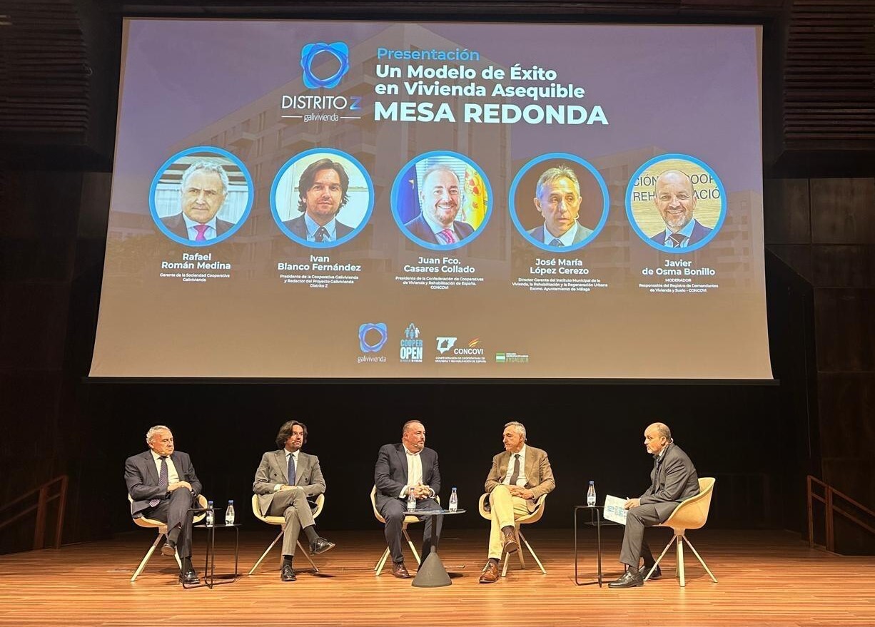 CONCOVI, su Coop. tutelada “Galivivienda Distrito Z» y COOPEROPEN presentan en Málaga, su proyecto de 317 viviendas asequibles.